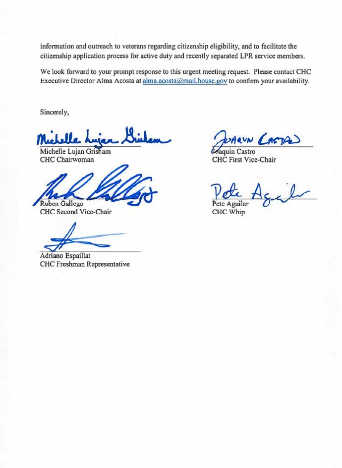 CHC Mtg Request to VA Sec 2 