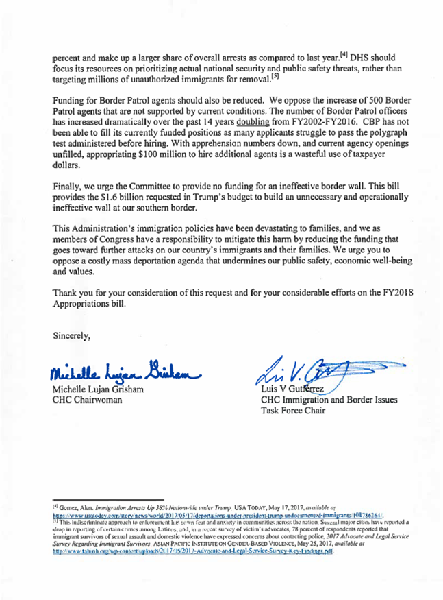 CHC call on Appropriators 2