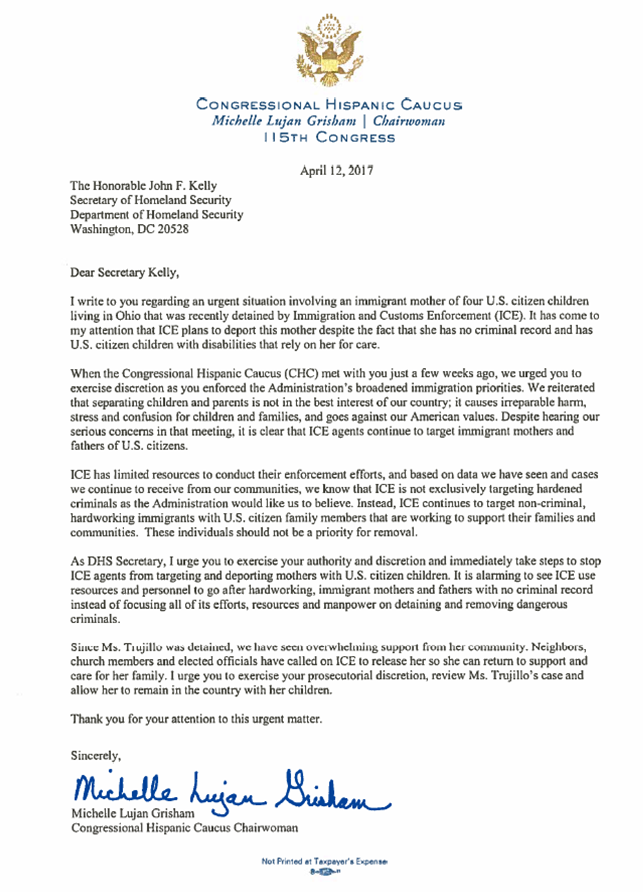 CHC Chairwoman Advocates on behalf of Maribel Trujillo Diaz 