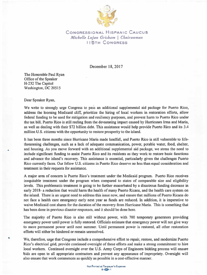 CHC PR Supp Letter 